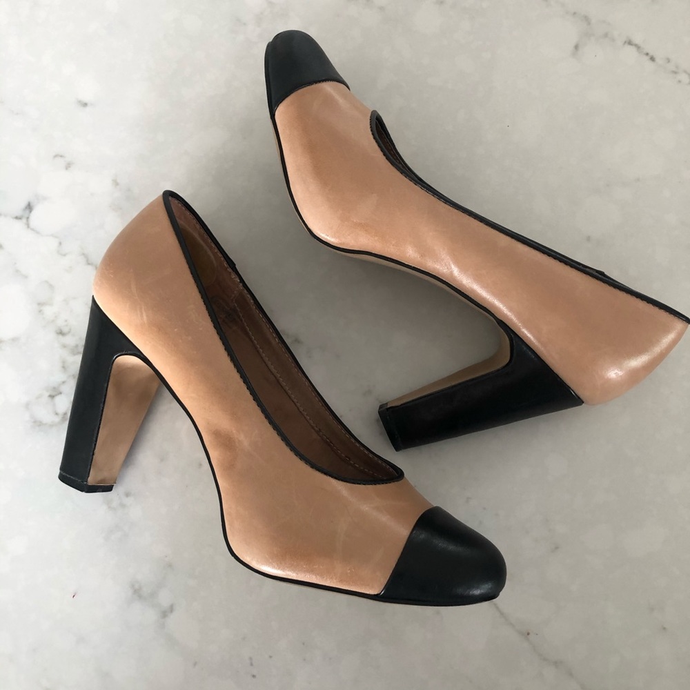 Fossil MONICA Leather Round Toe Pumps Tan Size 9